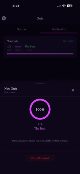 Trivia Quiz Android app built with Swiftspeed Android app builder